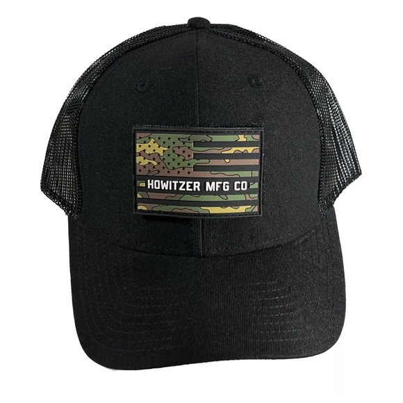 Howitzer Style Men's Hat FLAG HAT Military Grunt Black - Picture 3 of 7